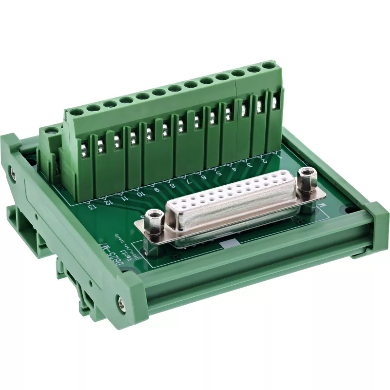 InLine 92502H juhtmepistik Klemmiplokk / D-Sub 25 Roheline