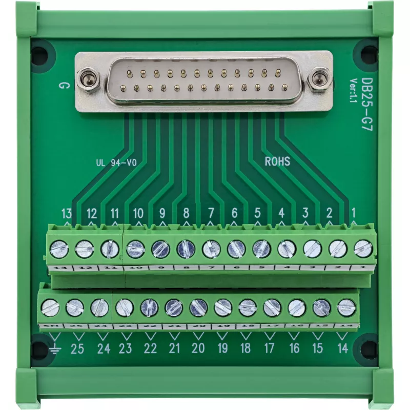 InLine 92502I juhtmeühendus Klemmplokk / D-Sub 25 Roheline