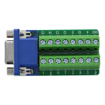 InLine 92503A juhtmepistik Klemmiplokk, VGA (HD15) Sinine, Roheline