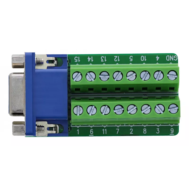 InLine 92503A juhtmepistik Klemmiplokk, VGA (HD15) Sinine, Roheline