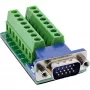 InLine 92503B juhtmepistik Klemmiplokk, VGA (HD15) Sinine, Roheline