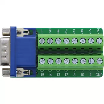InLine 92503B juhtmepistik Klemmiplokk, VGA (HD15) Sinine, Roheline