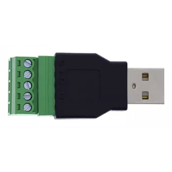 InLine 92504A juhtmeühendaja USB-A / klemmiplokk, 5-kontaktiline Must, Roheline