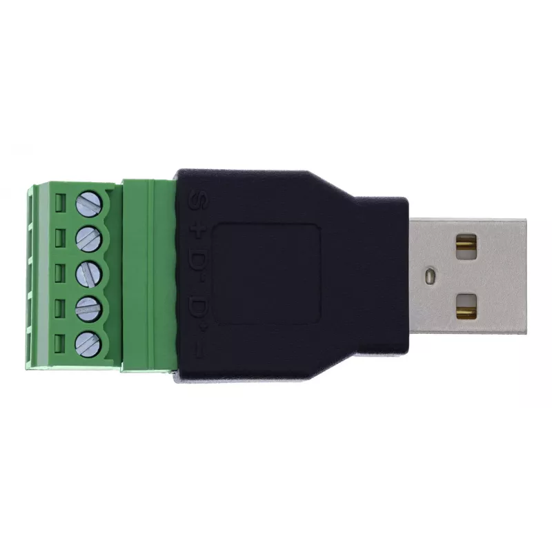 InLine 92504A juhtmeühendaja USB-A / klemmiplokk, 5-kontaktiline Must, Roheline