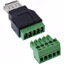 InLine 92504B juhtmeühendus USB-A / klemmiplokk, 5-kontaktiline Must, Roheline