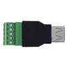 InLine 92504B juhtmeühendus USB-A / klemmiplokk, 5-kontaktiline Must, Roheline