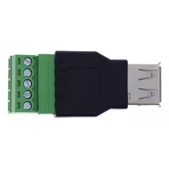InLine 92504B juhtmeühendus USB-A / klemmiplokk, 5-kontaktiline Must, Roheline