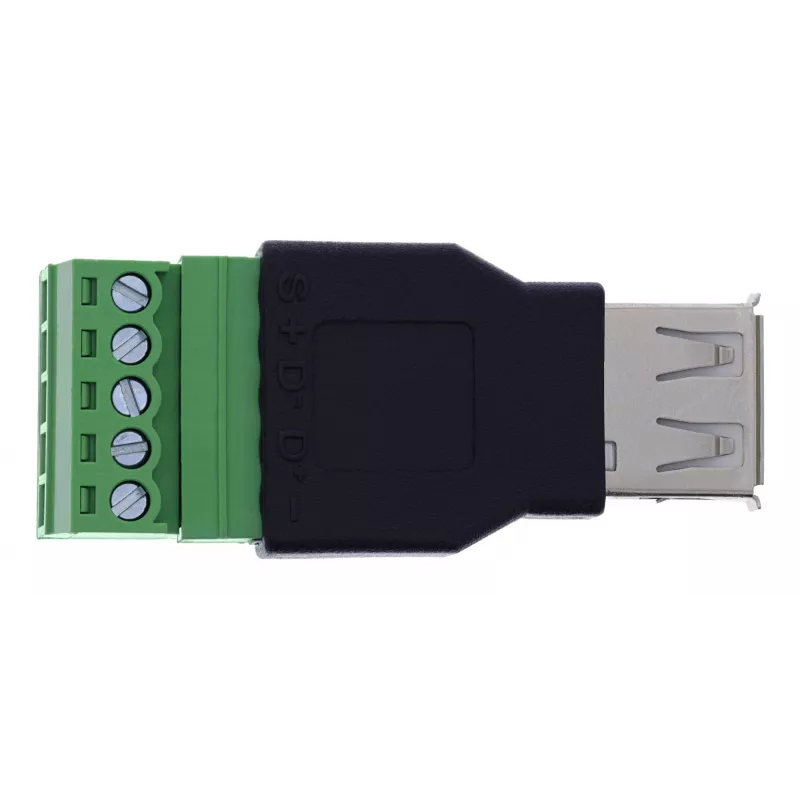 InLine 92504B juhtmeühendus USB-A / klemmiplokk, 5-kontaktiline Must, Roheline