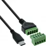 InLine 92504E juhtmeühendus USB-C / klemmiplokk, 5-kontaktiline Must, Roheline