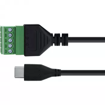 InLine 92504E juhtmeühendus USB-C / klemmiplokk, 5-kontaktiline Must, Roheline