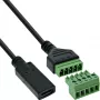 InLine 92504F juhtmepistik USB-C / Klemmiplokk, 5-kontaktiline Must, Roheline