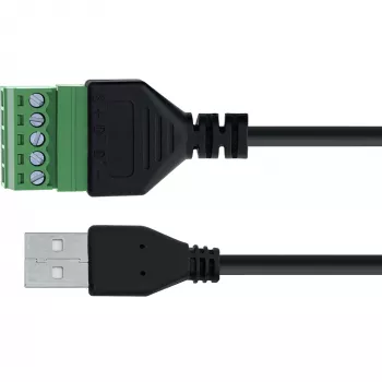 InLine 92504G juhtmeühendus USB-A / klemmiplokk, 5-kontaktiline Must, Roheline