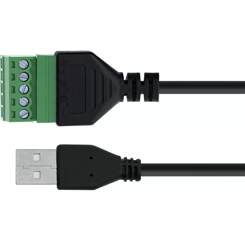 InLine 92504G juhtmeühendus USB-A / klemmiplokk, 5-kontaktiline Must, Roheline