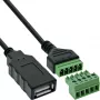 InLine 92504H juhtmeühendaja USB-A / Klemmliist, 5-kontaktiline Must, Roheline