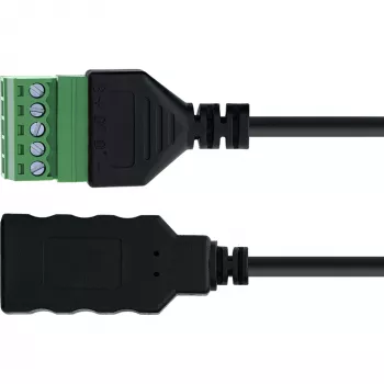 InLine 92504H juhtmeühendaja USB-A / Klemmliist, 5-kontaktiline Must, Roheline