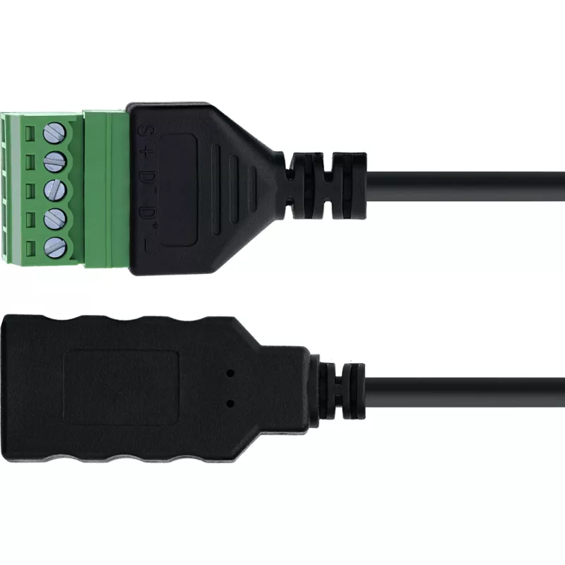 InLine 92504H juhtmeühendaja USB-A / Klemmliist, 5-kontaktiline Must, Roheline