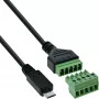 InLine 92504C juhtmeadapter Micro USB / klemmliist, 5 kontaktiga, Must, Roheline