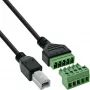 InLine 92504I juhtmeühendaja USB-B / Klemmiplokk, 5-kontaktiline Must, Roheline