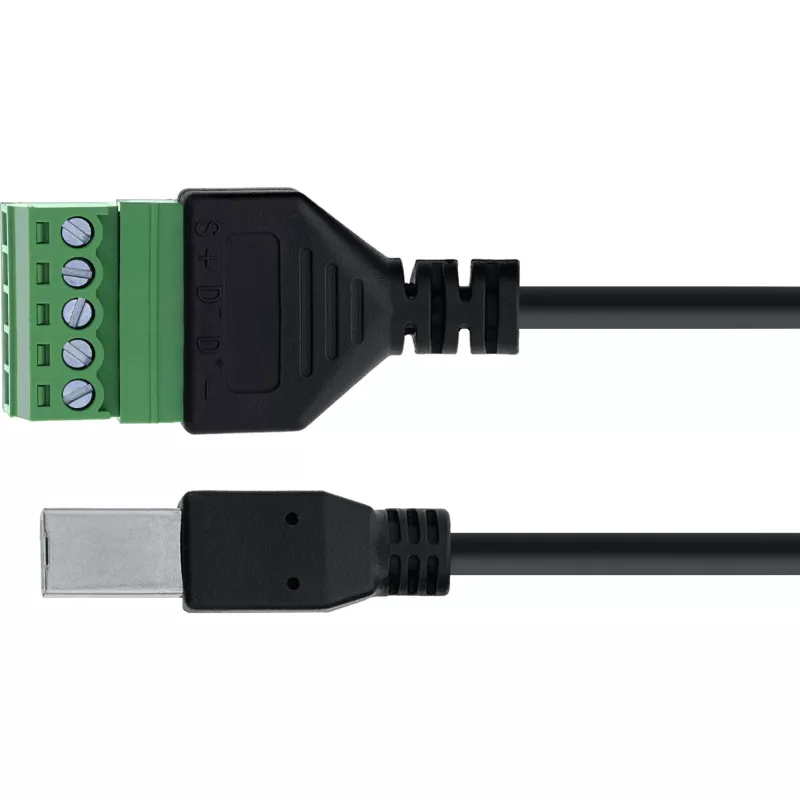 InLine 92504I juhtmeühendaja USB-B / Klemmiplokk, 5-kontaktiline Must, Roheline