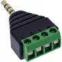 InLine 92504J juhtmepistik 3,5 mm 4-kontaktiline TRRS-pistik / 4-klemmiga klemmiplokk Must, Roheline