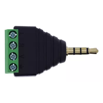 InLine 92504J juhtmepistik 3,5 mm 4-kontaktiline TRRS-pistik / 4-klemmiga klemmiplokk Must, Roheline