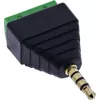 InLine 92504J juhtmepistik 3,5 mm 4-kontaktiline TRRS-pistik / 4-klemmiga klemmiplokk Must, Roheline