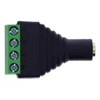 InLine 92504K juhtmeadapter 3,5 mm 4-kontaktiline pistikupesa TRRS / klemmliist 4 klemmi Must, Roheline