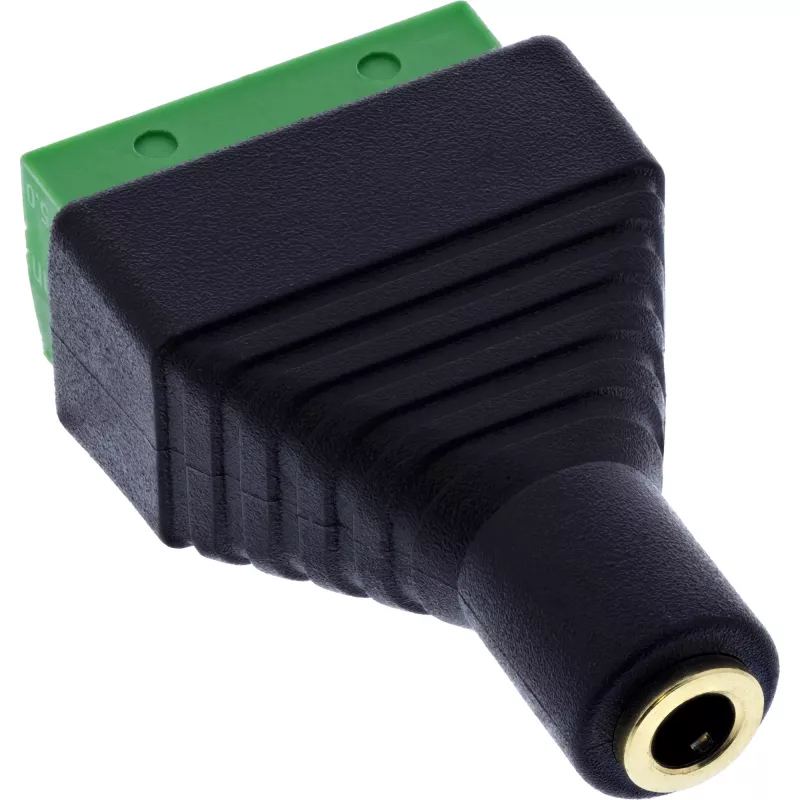 InLine 92504K juhtmeadapter 3,5 mm 4-kontaktiline pistikupesa TRRS / klemmliist 4 klemmi Must, Roheline