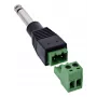InLine 92504M juhtmepistik 6,35 mm 2-kontaktiline pistik TS / klemmiplokk 2 klemmi Must, Roheline