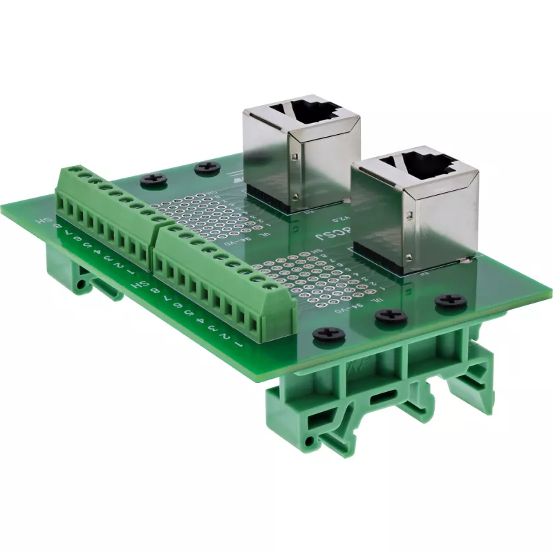 InLine 92505D juhtmepistik 2x RJ45 8P8C / 2x klemmiplokk 9 klemmi roheline