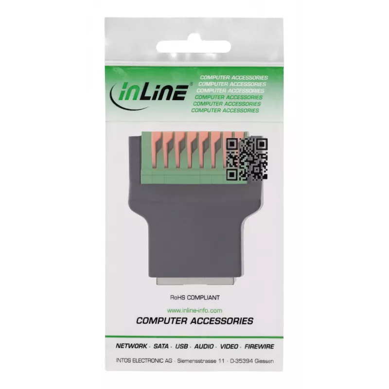 InLine 92505E juhtmepistik RJ45 8P8C / klemmiplokk, 8-kontaktiline must