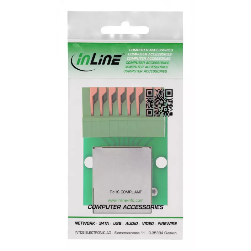 InLine 92505F juhtmepistik RJ45 Cat.5e 8P8C / klemmiplokk, 8 kontaktiga, roheline
