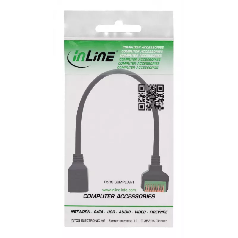 InLine 92505H juhtmepistik RJ45 Cat.5e 8P8C / klemmplokk, 8 kontaktiga Must