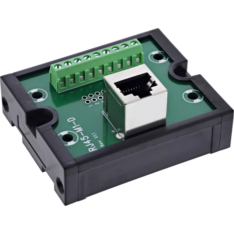 InLine 92505J juhtmepistik RJ45 8P8C / klemmiplokk, 9 kontaktiga, must, roheline