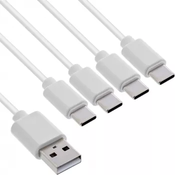 InLine 35146W USB-kaabel USB 2.0 0,5 m USB A 4 x USB-C valge