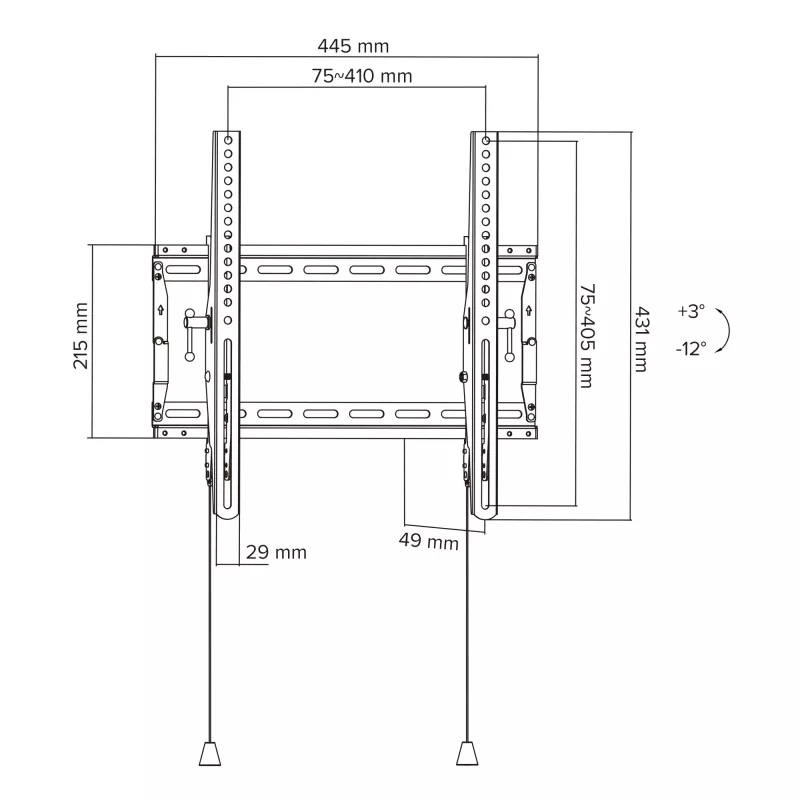 InLine 23101B telerikinnitus/alus 177,8 cm (70 tolli) must