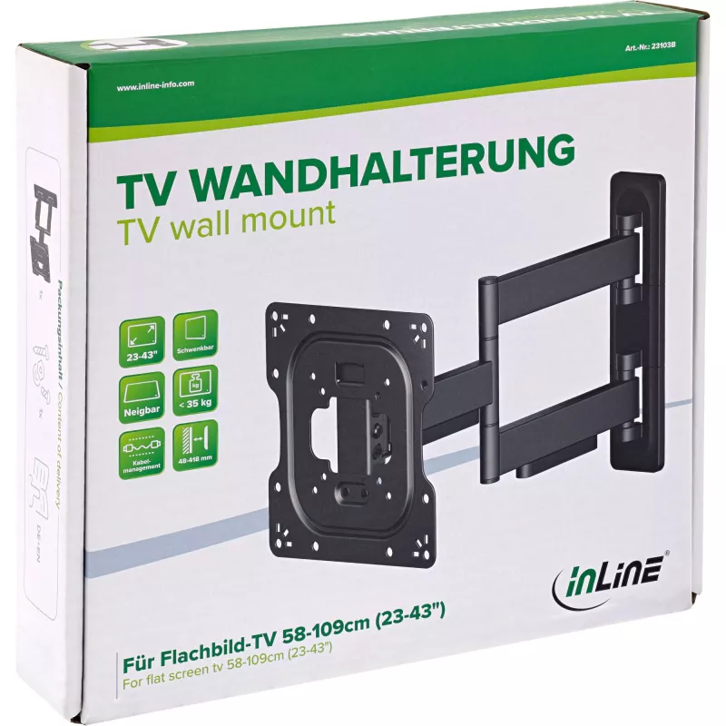 InLine 23103B TV-kinnitus/alus 109.2 cm (43 inch) Must