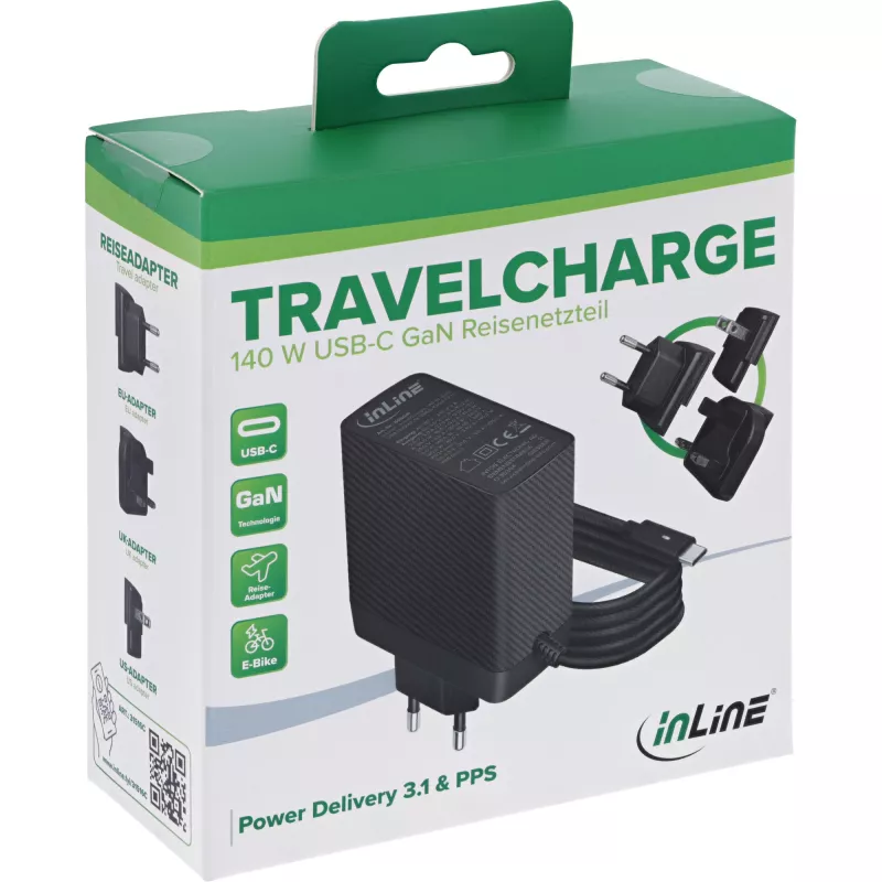 Mobiilseadme laadija InLine 31516C — kompaktne USB-toiteadapter nutitelefonide ja tahvelarvutite laadimiseks