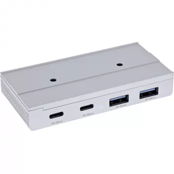 InLine 35395M liidesejaotur USB 3.2 Gen 2 (3.1 Gen 2) USB-C 10000 Mbit/s hõbedane