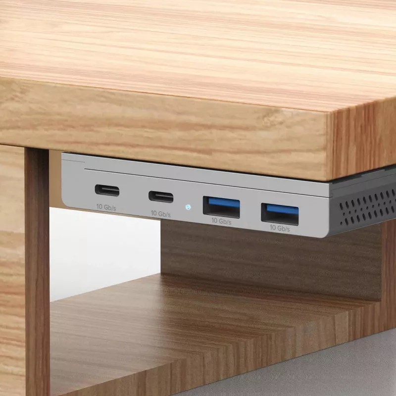 InLine 35395M liidesejaotur USB 3.2 Gen 2 (3.1 Gen 2) USB-C 10000 Mbit/s hõbedane