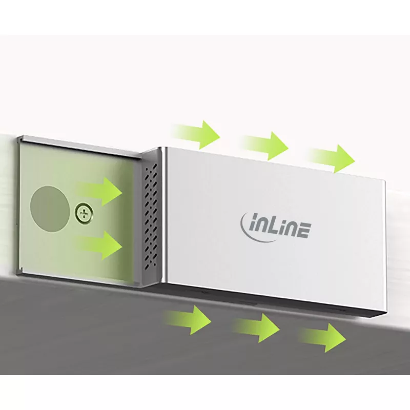 InLine 35395M liidesejaotur USB 3.2 Gen 2 (3.1 Gen 2) USB-C 10000 Mbit/s hõbedane