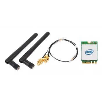 Juhtmevaba WLAN/Bluetooth komplekt SHUTTLE WLN-M12 Inteli AX210 M.2 kaardiga, kolmeribaline Wi‑Fi 6E (2,4/5/6 GHz), 2x2, 2400 Mbit/s, välised antennid