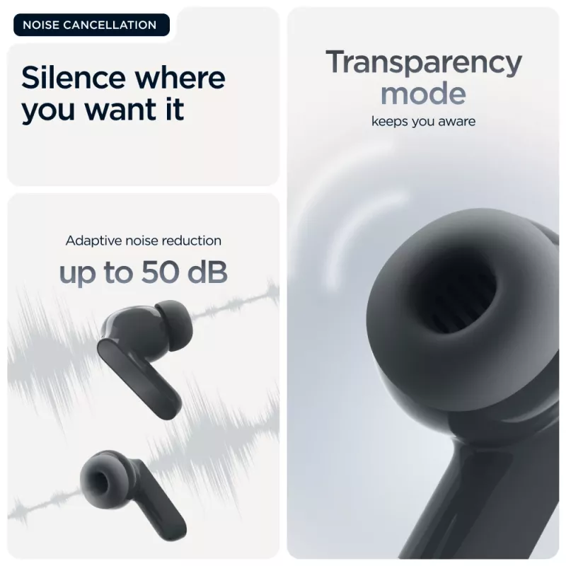 Headset MOTOROLA Moto Buds Bass TWS Bluetooth kõrvasisesed kõrvaklapid kõnede ja muusika jaoks, Must, 51 g