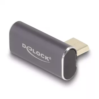 DeLOCK USB-adapter 40 Gbit/s USB USB-C PD 3.0 100 W isane emasele nurga all vasak/parem 8K 60 Hz metallist