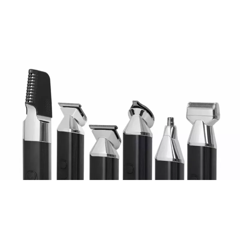 Juhtmeta laetav juuksetrimmer MANTA HT-01BK — USB-C, IPX7 veekindel, 90 min aku, 6 + 4 magnetkinnitust