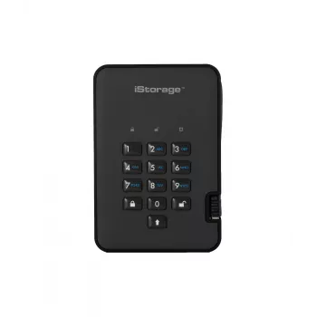 iStorage diskAshur2 256-bit 1TB USB 3.2 turvaline krüpteeritud pooljuhtketas - Must IS-DA2-256-SSD-1TB-B