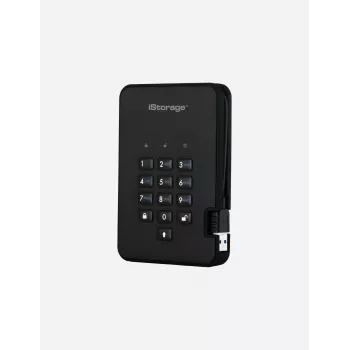iStorage diskAshur2 256-bit 1TB USB 3.2 turvaline krüpteeritud pooljuhtketas - Must IS-DA2-256-SSD-1TB-B