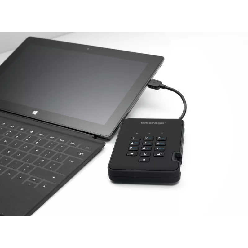 iStorage diskAshur2 256-bit 1TB USB 3.2 turvaline krüpteeritud pooljuhtketas - Must IS-DA2-256-SSD-1TB-B