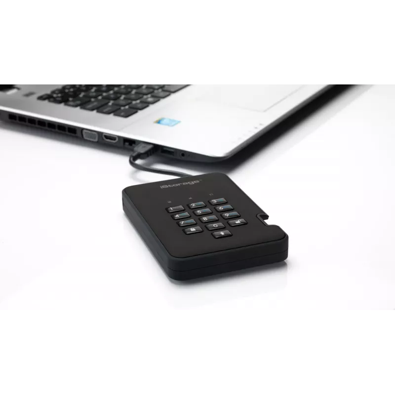 iStorage diskAshur2 256-bit 1TB USB 3.2 turvaline krüpteeritud pooljuhtketas - Must IS-DA2-256-SSD-1TB-B