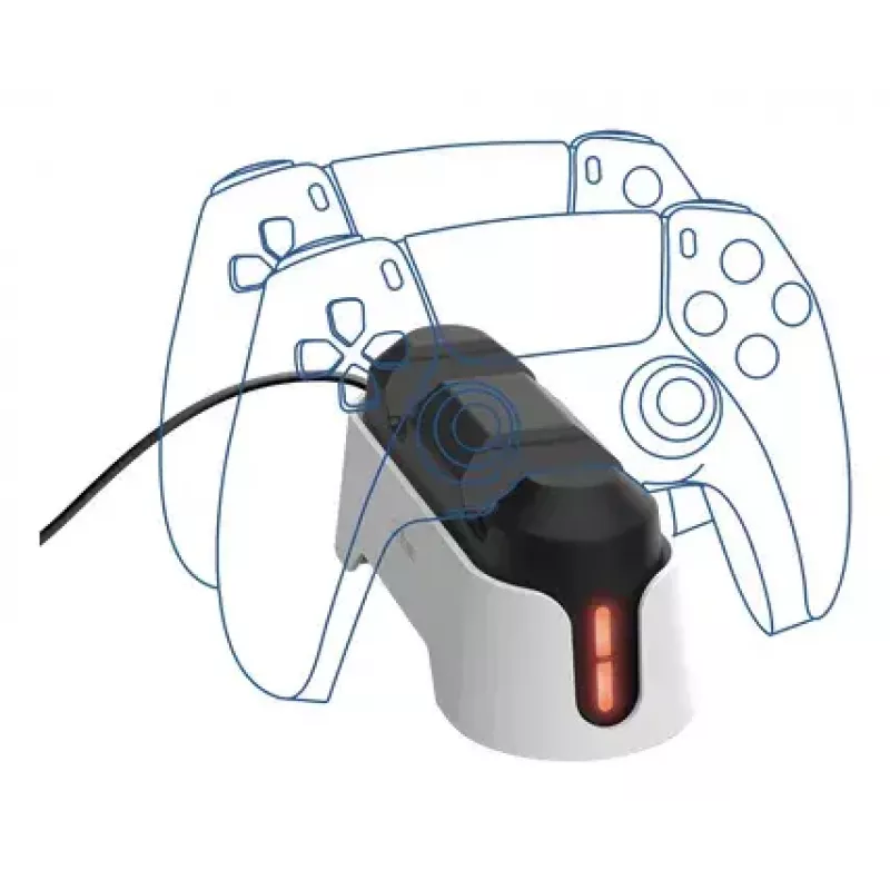 Laadimisalus Trust GXT 228 Dual PlayStation 5 jaoks, must ja valge